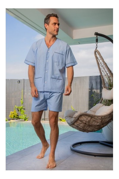 265639 MUSLHER PIJAMA CORTO POPELIN RAYAS