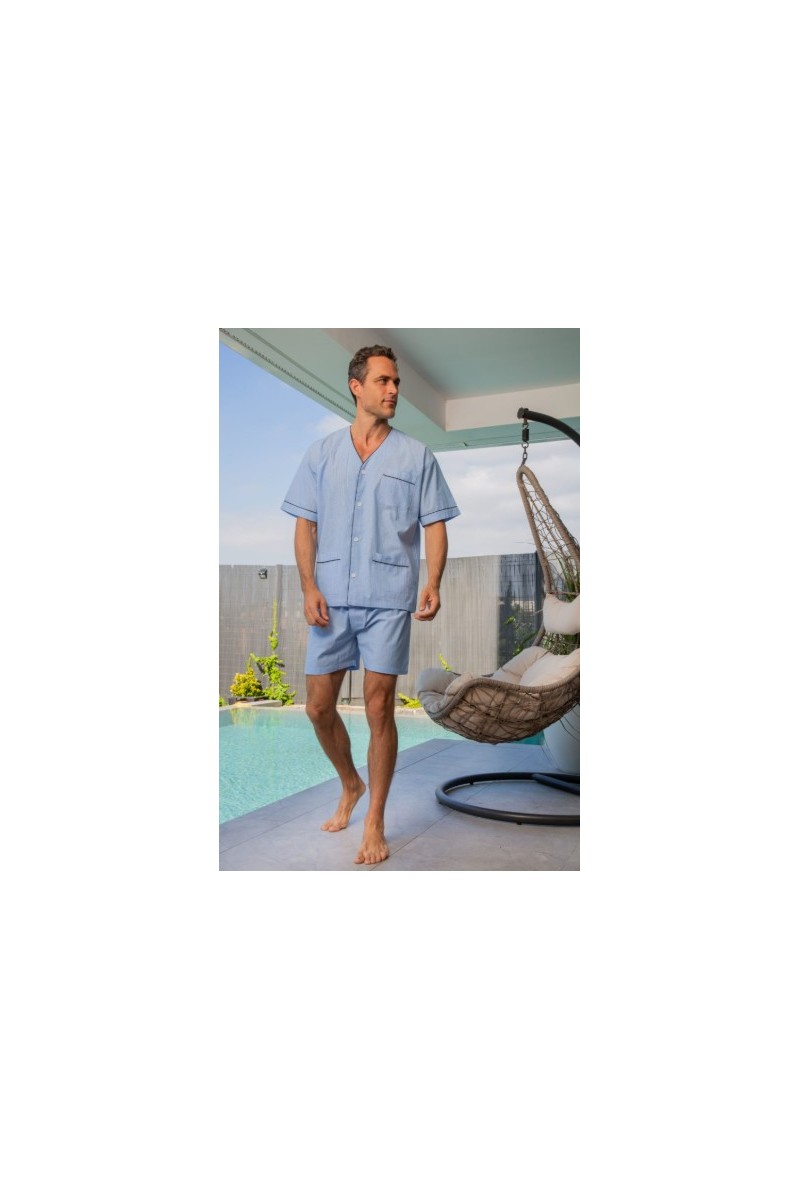 265639 MUSLHER PIJAMA CORTO POPELIN RAYAS