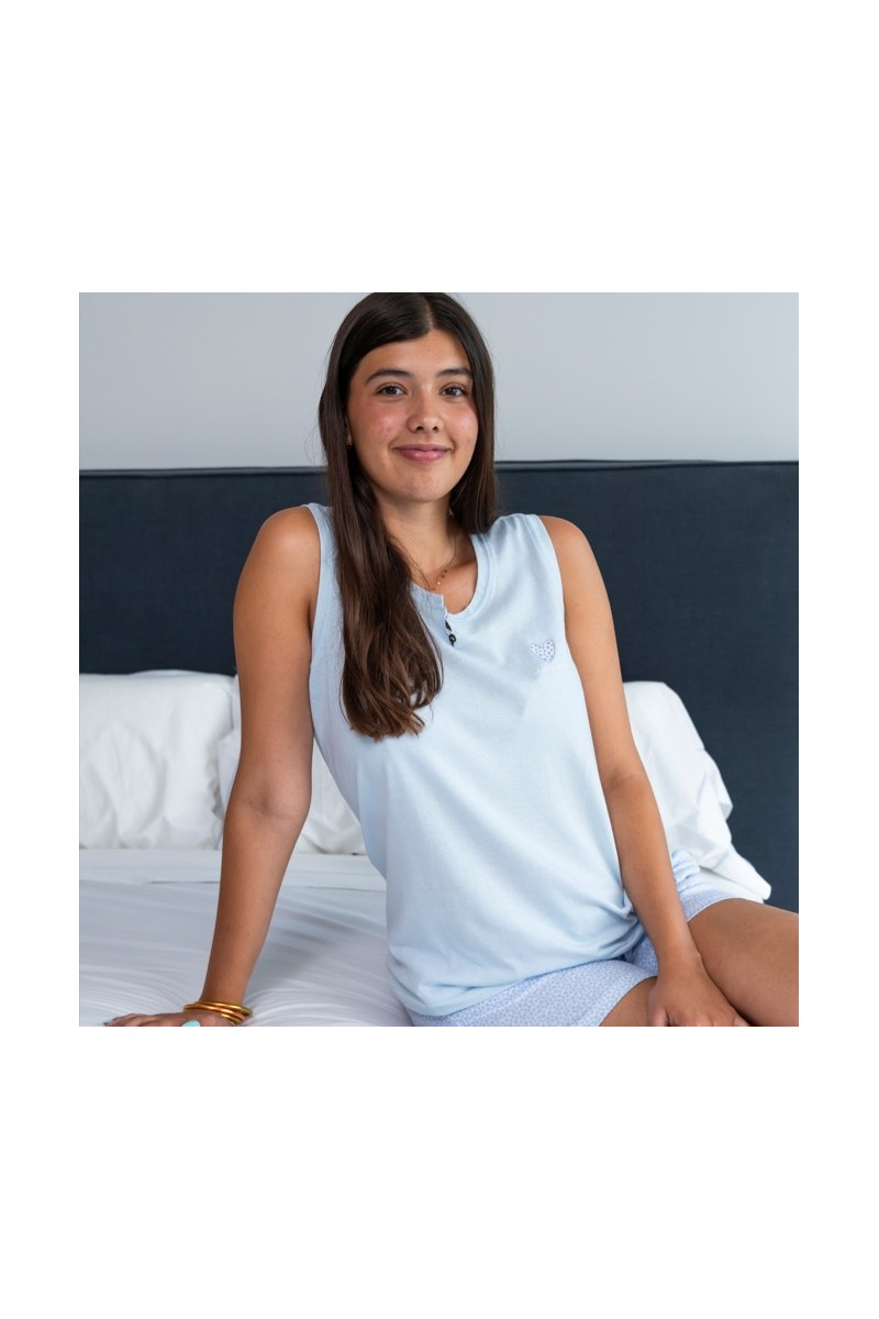 PV26423 PRIVATA PIJAMA MUJER CORAZON LUNARES