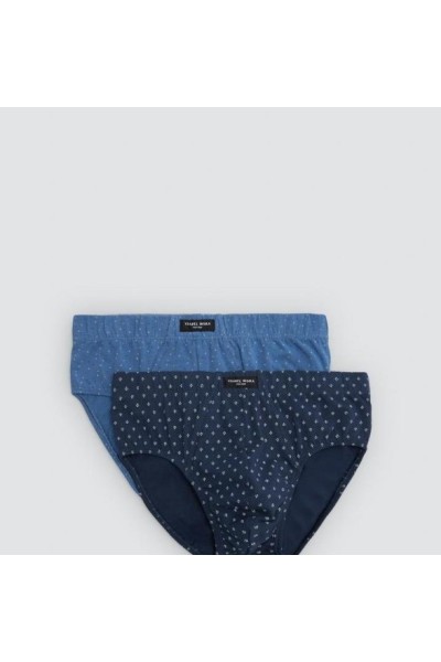 20456 YSABEL MORA PACK-2 SLIP HOMBRE ALGODON FANTASIA