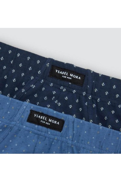 20456 YSABEL MORA PACK-2 SLIP HOMBRE ALGODON FANTASIA