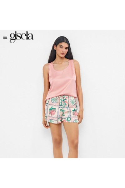 2 20390T+2 20391B GISELA PIJAMA MUJER SATEN TROPICAL