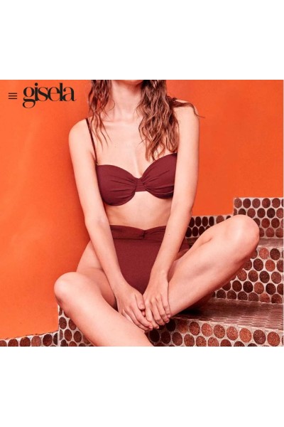 2 30412T B GISELA BIKINI BANDEAU DRAPEADO