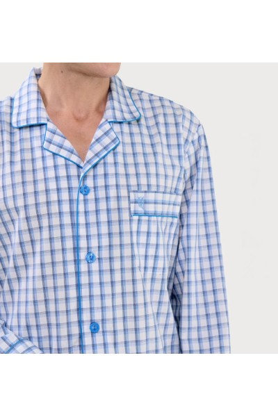 1403-30 NOCTURNO 03-07 PIJAMA POPELIN CUADROS