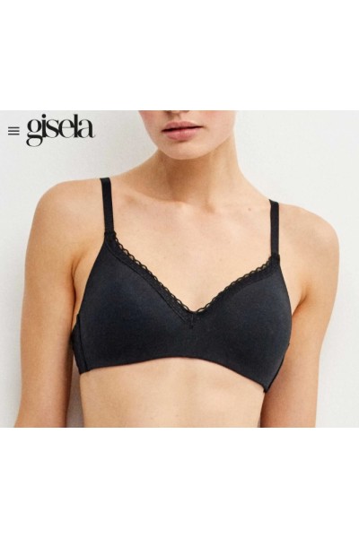 1 10080T B GISELA SUJETADOR PUSH UP ALGODON SIN AROS
