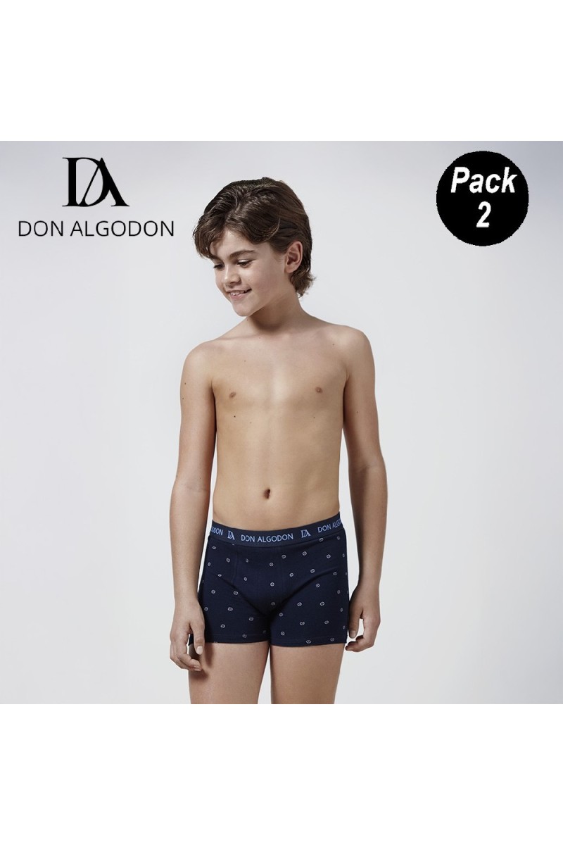 PBN28 DON ALGODON PACK-2 BOXER NIÑO FANTASIA GOMA VISTA