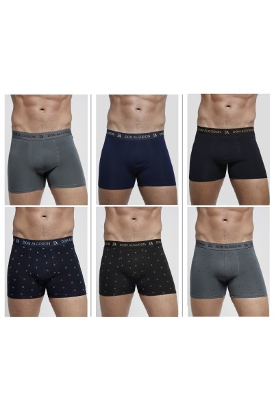 PB728 DON ALGODON PACK-2 BOXER HOMBRE FANTASIA GOMA VISTA