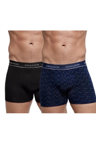 PB723 DON ALGODON PACK-2 BOXER HOMBRE FANTASIA GOMA VISTA