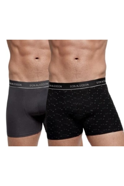 PB723 DON ALGODON PACK-2 BOXER HOMBRE FANTASIA GOMA VISTA