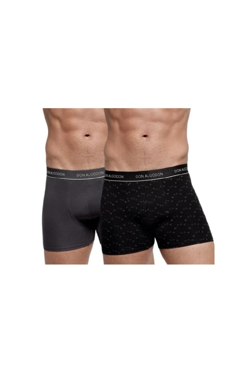 PB723 DON ALGODON PACK-2 BOXER HOMBRE FANTASIA GOMA VISTA