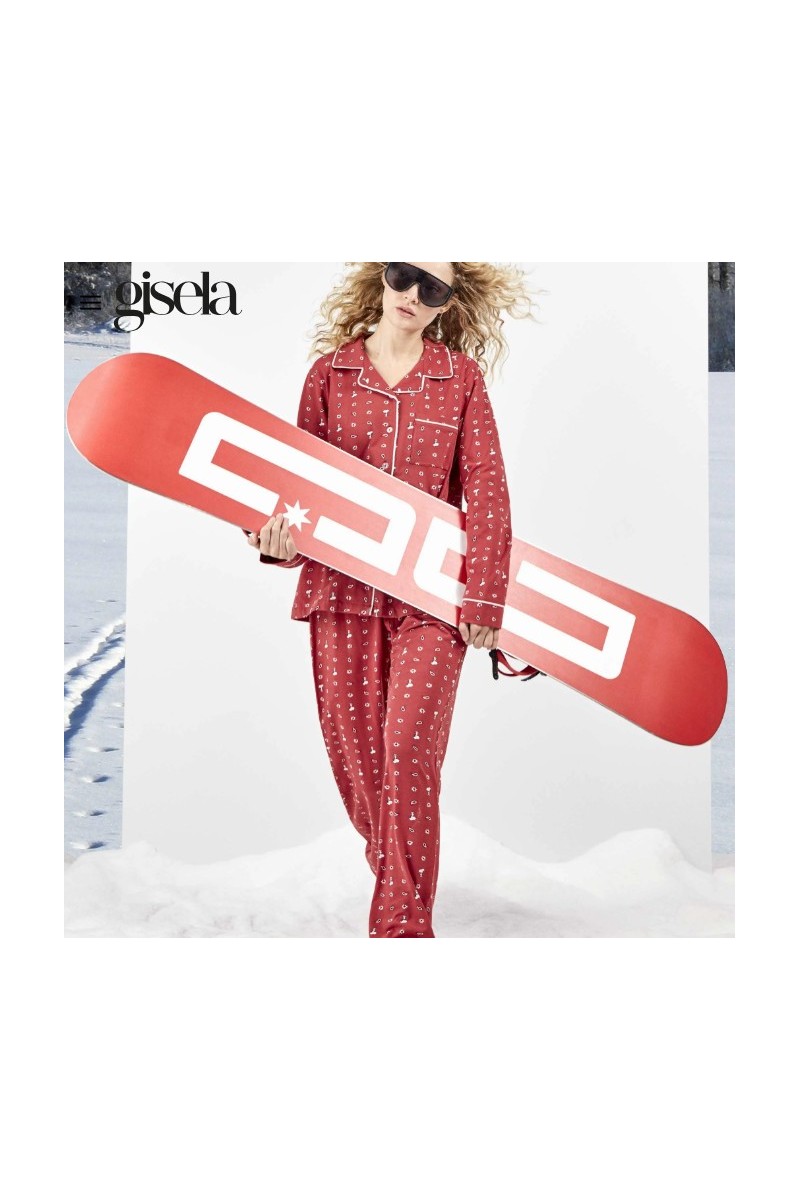 2 20470S GISELA PIJAMA MUJER CAMISERO SNOOPY