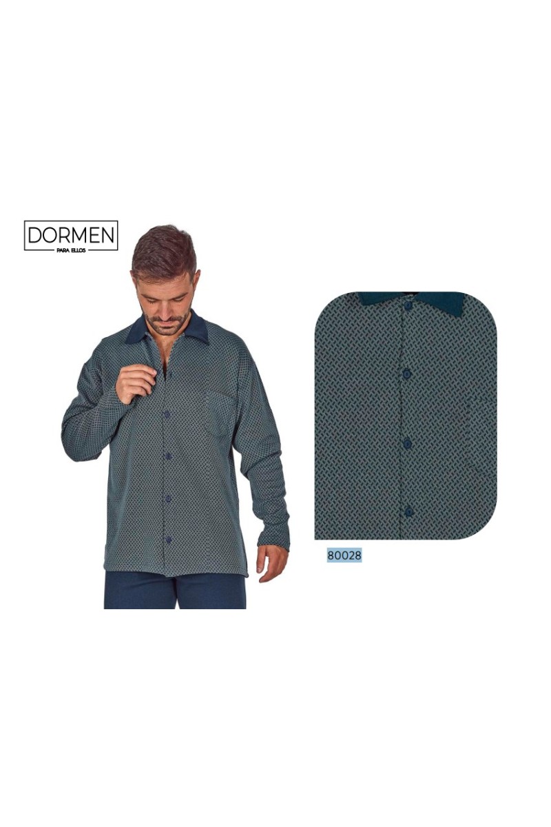80028 DORMEN M-3XL PIJAMA HOMBRE ABIERTO GEOMÉTRICO