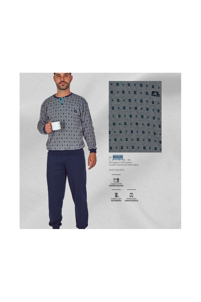 80020 DORMEN M-3XL PIJAMA HOMBRE PUNTO MILANO