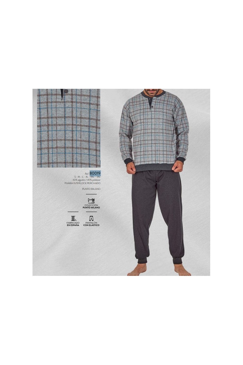 80019 DORMEN M-3XL PIJAMA HOMBRE PUNTO MILANO