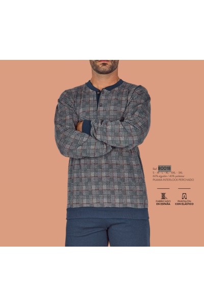 80018 DORMEN M-3XL PIJAMA HOMBRE CUADROS
