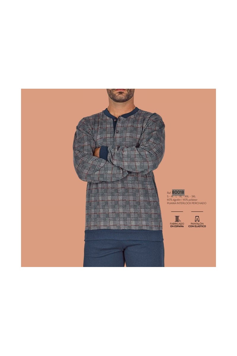 80018 DORMEN M-3XL PIJAMA HOMBRE CUADROS