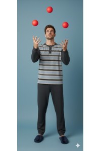 6079 ENTREDOS M-2XL PIJAMA HOMBRE RAYAS