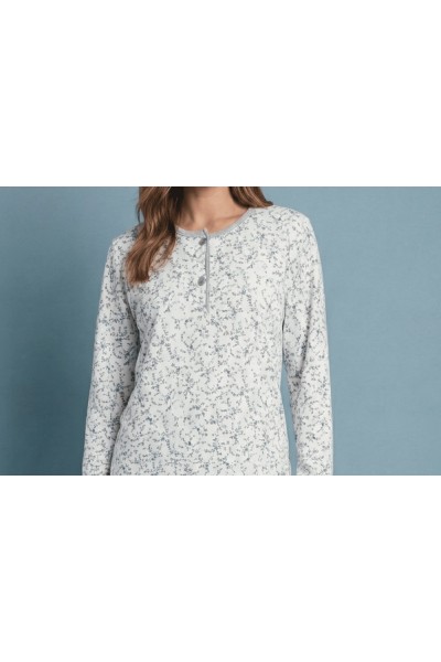 5115 ENTREDOS M-2XL PIJAMA MUJER JASPEADO FLORECITAS