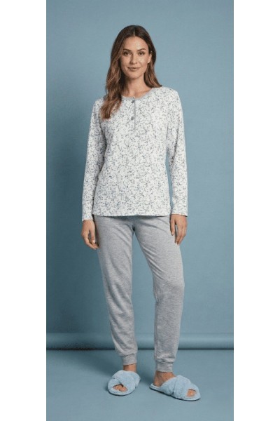 5115 ENTREDOS 3XL-4XL PIJAMA MUJER JASPEADO FLORECITAS