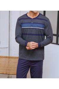 265632 MUSLHER PIJAMA HOMBRE ALGODON FINO RAYAS