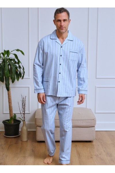 5658 MUSLHER PIJAMA HOMBRE FRANELA RAYAS