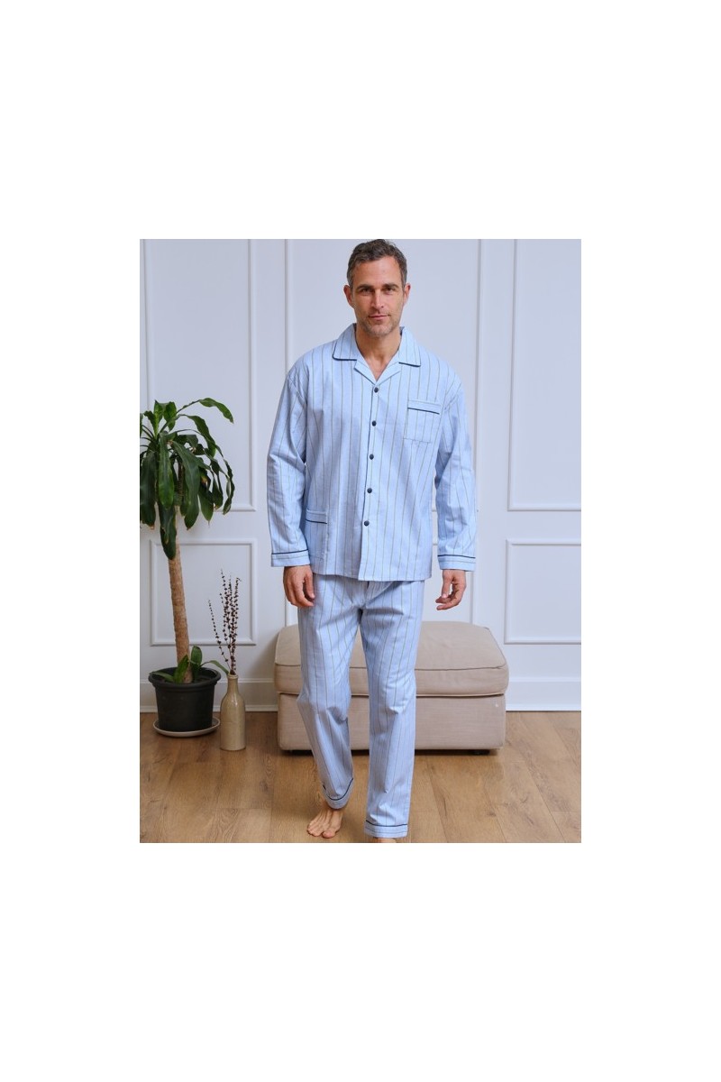 5658 MUSLHER PIJAMA HOMBRE FRANELA RAYAS