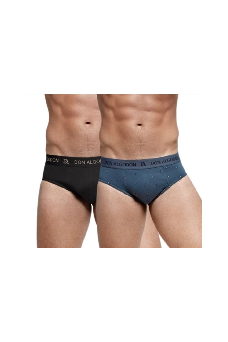 PS728 DON ALGODON PACK-2 SLIP HOMBRE FANTASIA GOMA VISTA