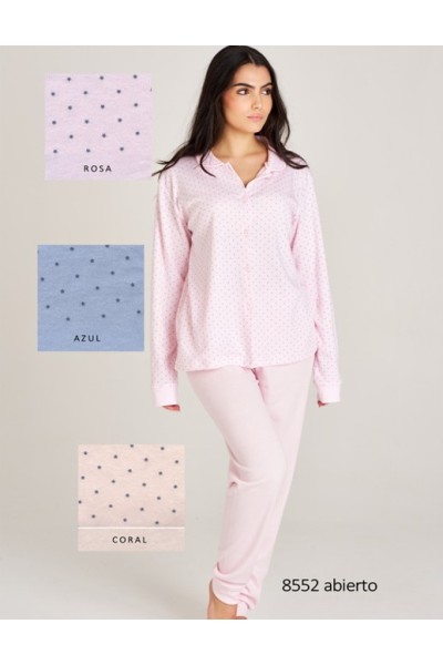 8552 RUIPEREZ 4XL PIJAMA MUJER ABIERTO ESTRELLITAS