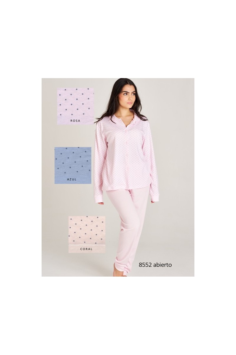 8552 RUIPEREZ M-3XL PIJAMA MUJER ABIERTO ESTRELLITAS