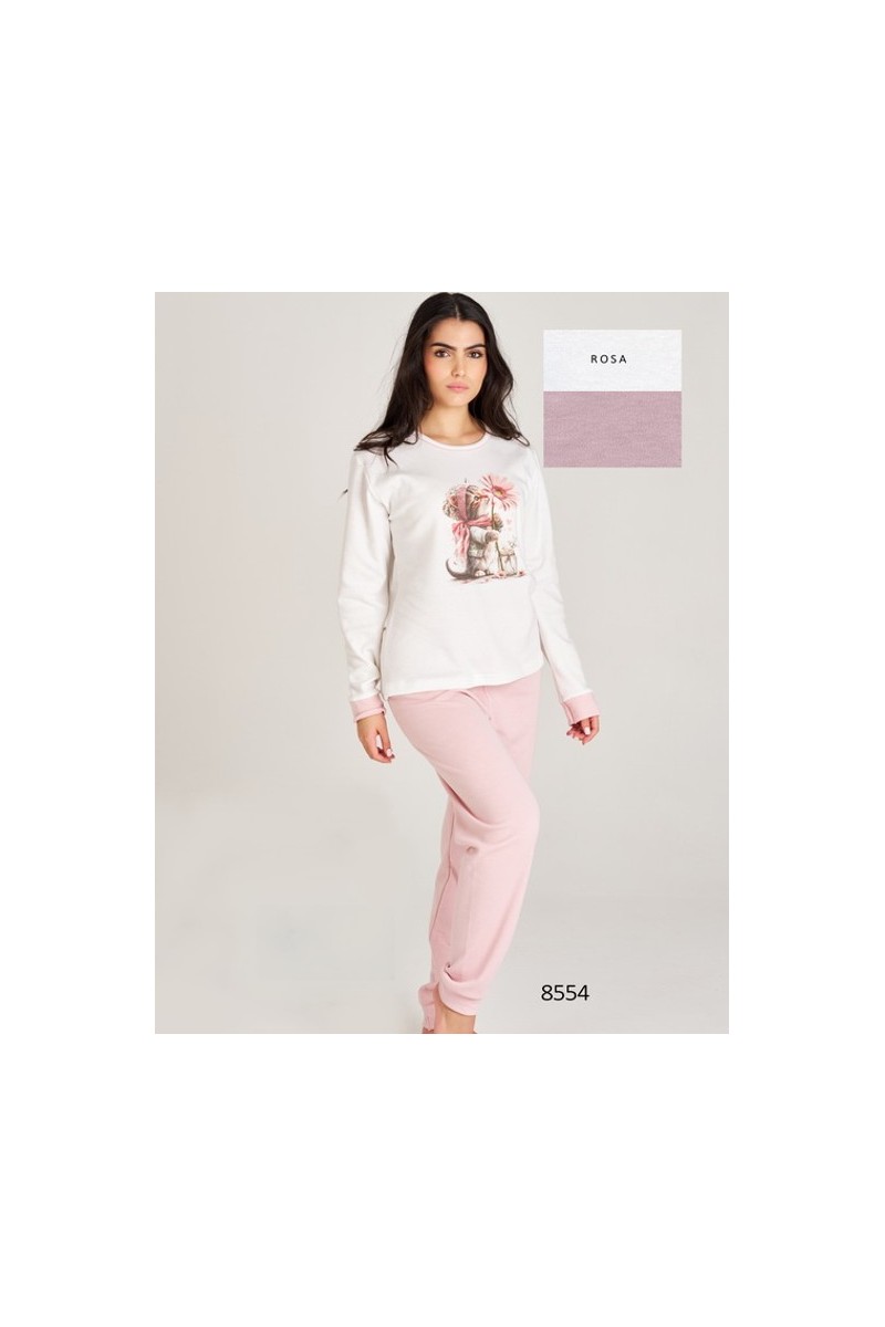 8554 RUIPEREZ PIJAMA MUJER GATITO FLOR