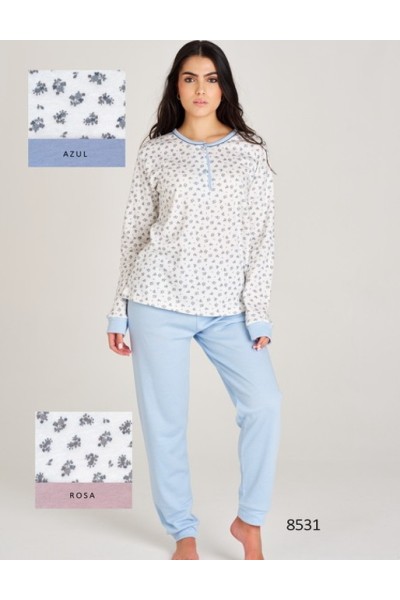 8531 RUIPEREZ M-3XL PIJAMA MUJER FLORECITAS