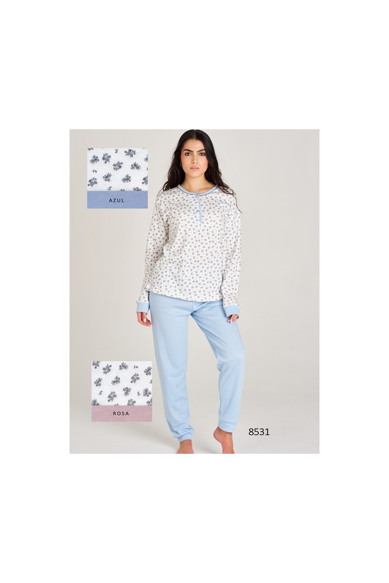 8531 RUIPEREZ M-3XL PIJAMA MUJER FLORECITAS