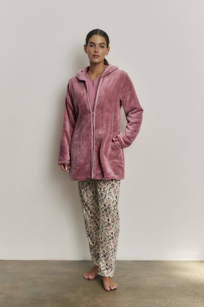 N21863 PROMISE PIJAMA MUJER 3 PIEZAS PANTALON FLORAL