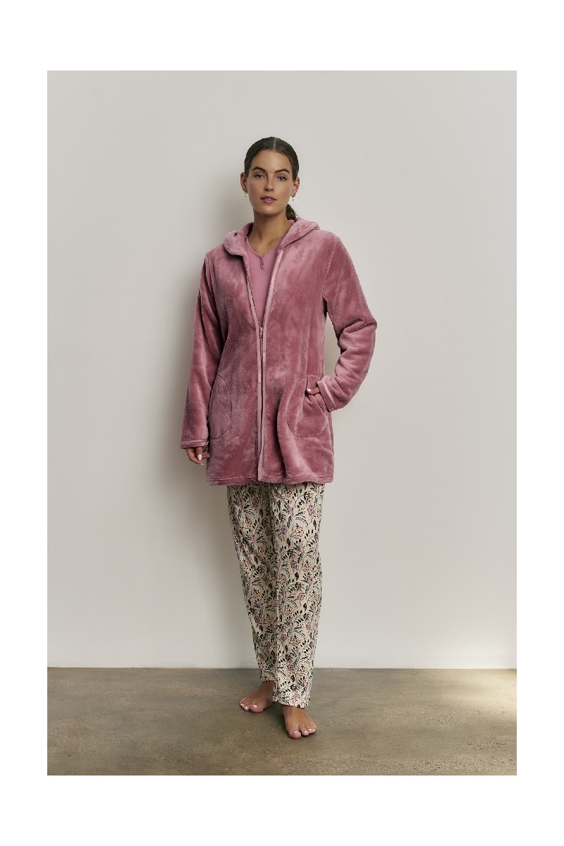 N21863 PROMISE PIJAMA MUJER 3 PIEZAS PANTALON FLORAL