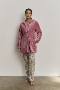 N21863 PROMISE PIJAMA MUJER 3 PIEZAS PANTALON FLORAL