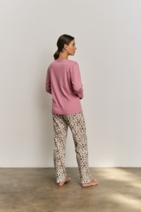 N21863 PROMISE PIJAMA MUJER 3 PIEZAS PANTALON FLORAL