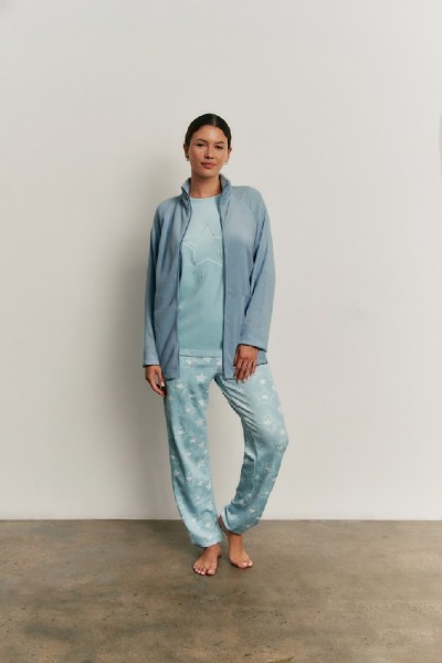 N22143 PROMISE PIJAMA MUJER 3 PIEZAS ESTRELLA