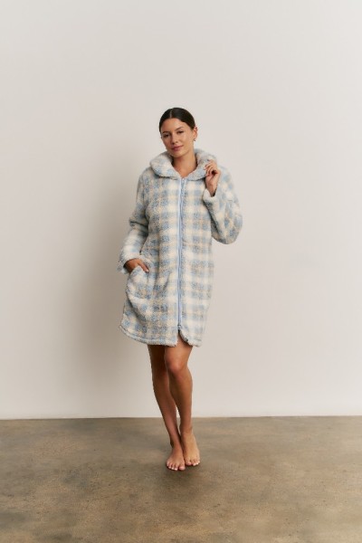 N22334 PROMISE BATA MUJER BORREGUITO CUADROS