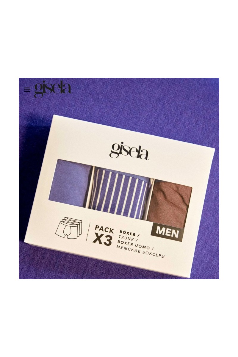 2 10217B GISELA PACK-3 BOXER HOMBRE COMBINADOS