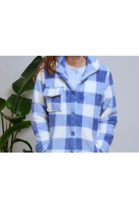 268615 MUSLHER BATA MUJER SHERPA CUADROS