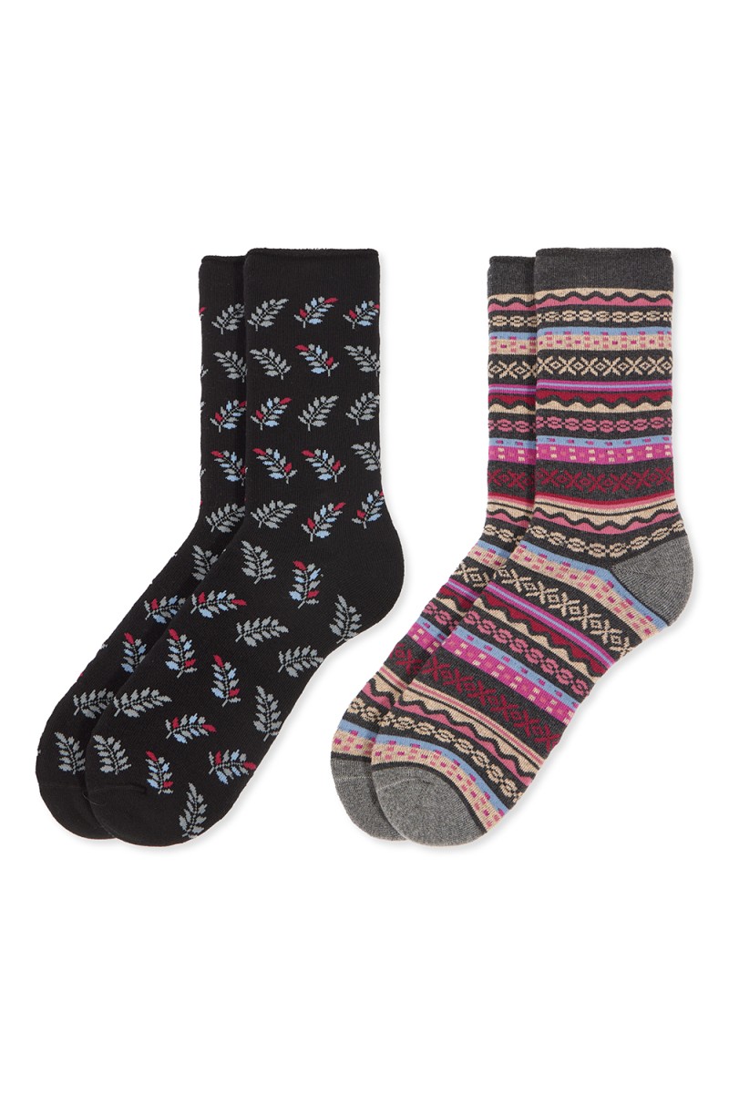 0215033 SOXLAND PACK-2 CALCETIN TERMICO MUJER CENEFA HOJAS