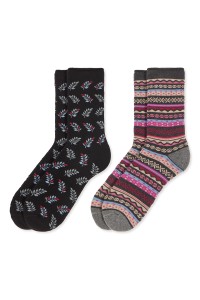 0215033 SOXLAND PACK-2 CALCETIN TERMICO MUJER CENEFA HOJAS