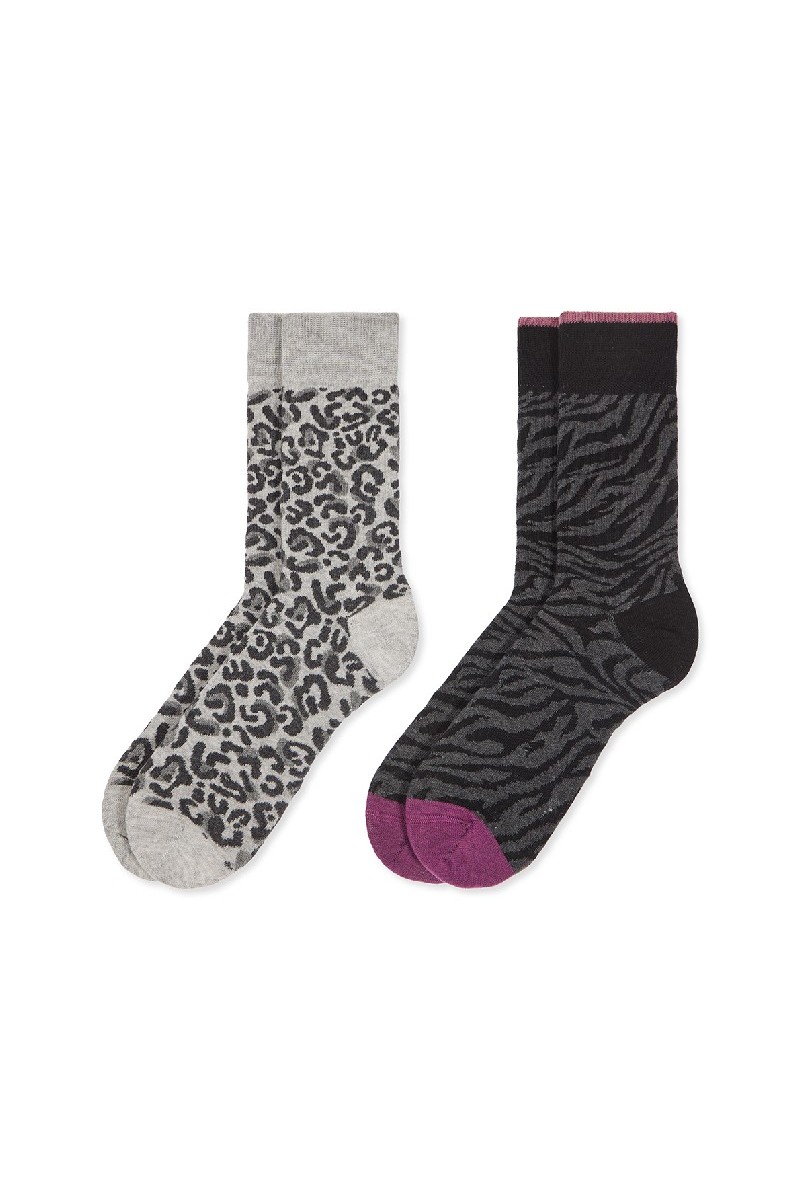 0215024 SOXLAND PACK-2 CALCETIN MUJER ANIMAL PRINT