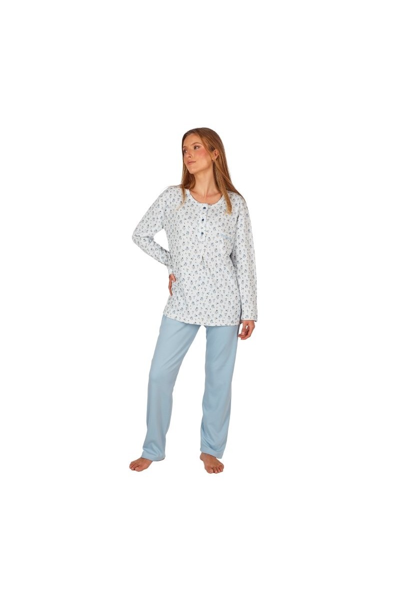 80067 LENISS M-3XL PIJAMA MUJER RAYAS FLORECITAS