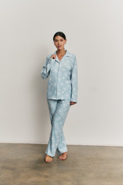 N22132 PROMISE PIJAMA MUJER ABIERTO ESTRELLAS