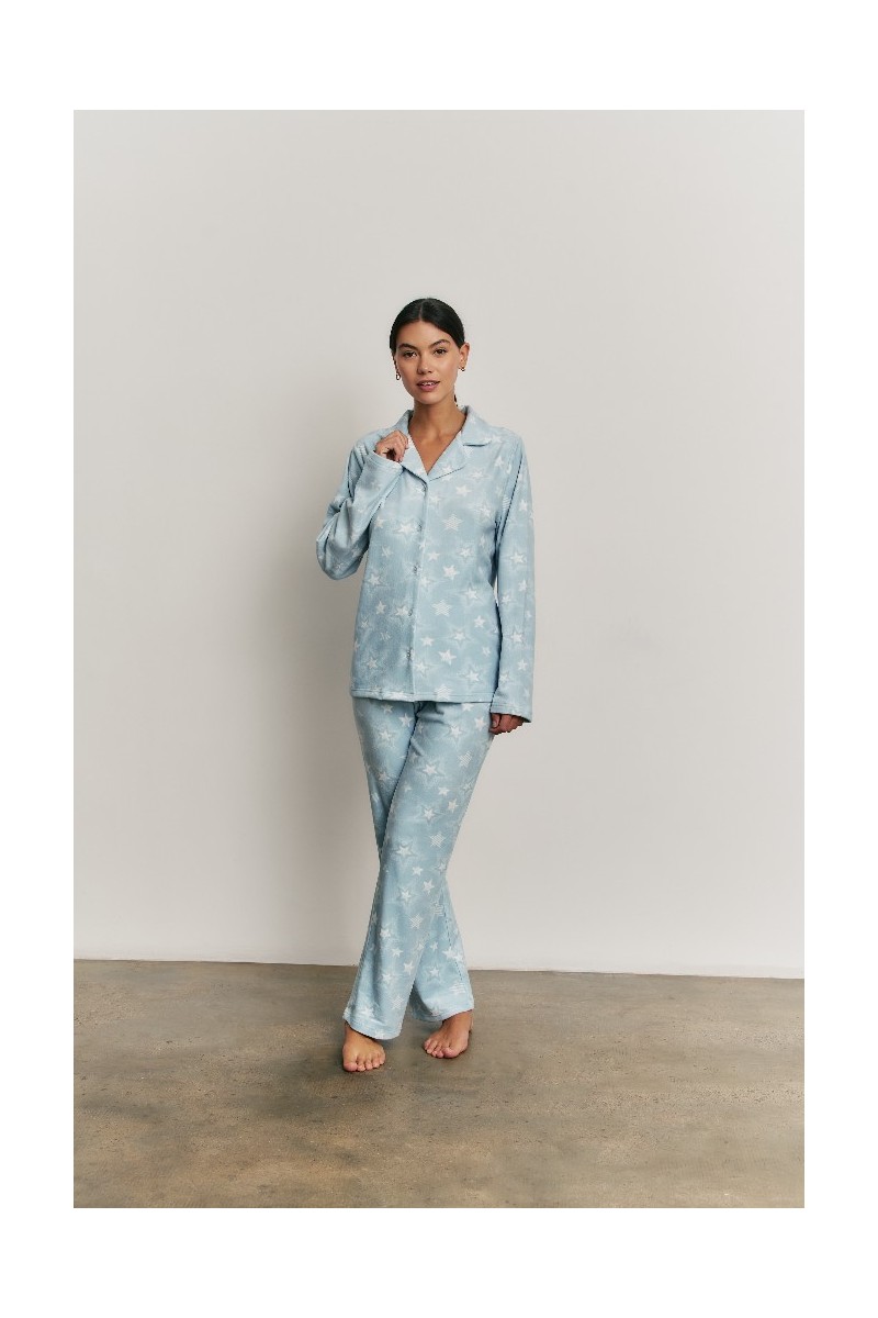 N22132 PROMISE PIJAMA MUJER ABIERTO ESTRELLAS