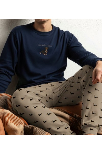 64808 ADMAS PIJAMA HOMBRE LIFESTYLE CHOICE PERRITOS