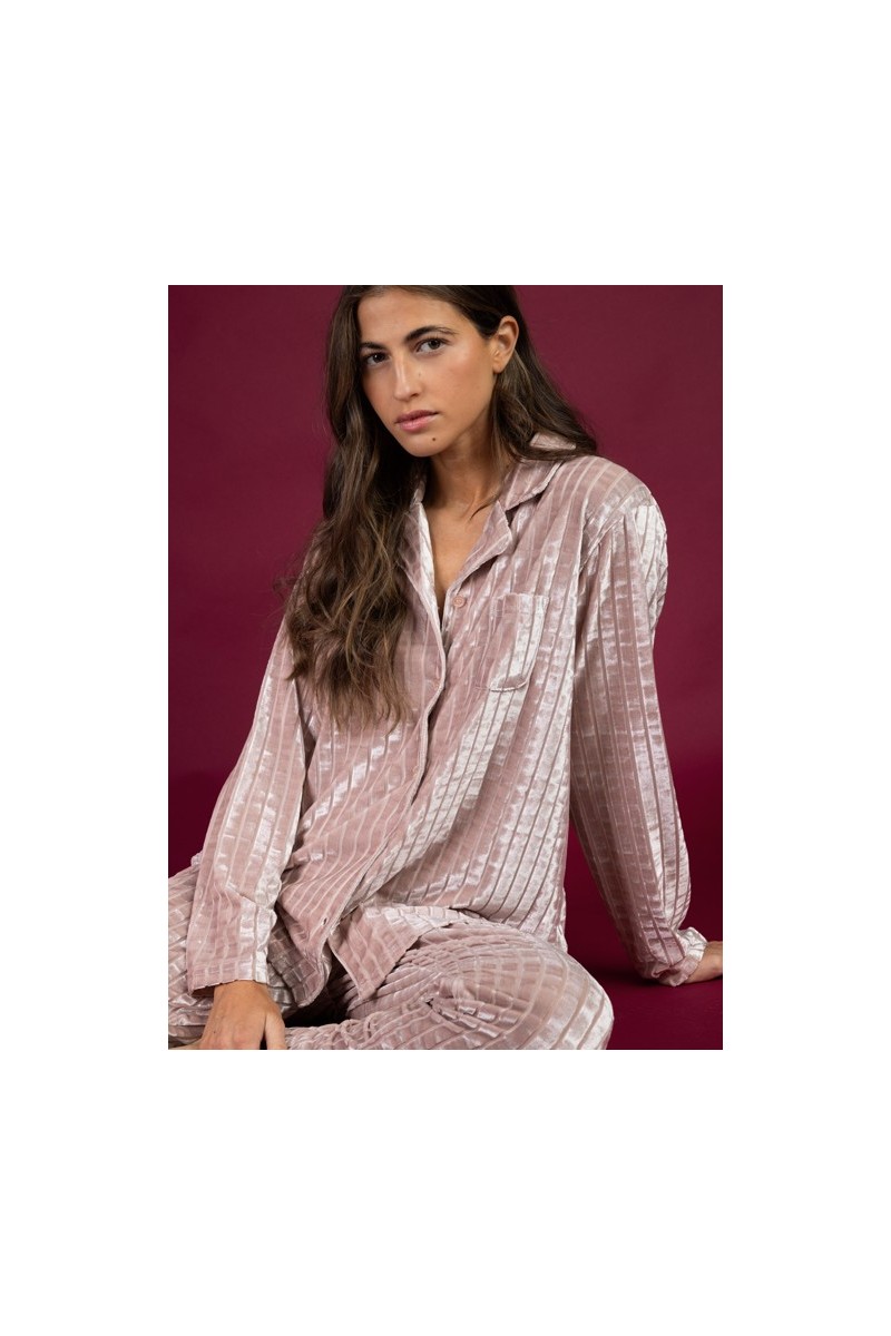 64634 ADMAS PIJAMA MUJER ABIERTO RAYAS