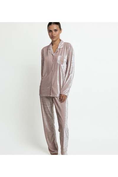 64634 ADMAS PIJAMA MUJER ABIERTO RAYAS
