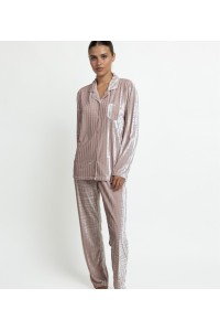 64634 ADMAS PIJAMA MUJER ABIERTO RAYAS